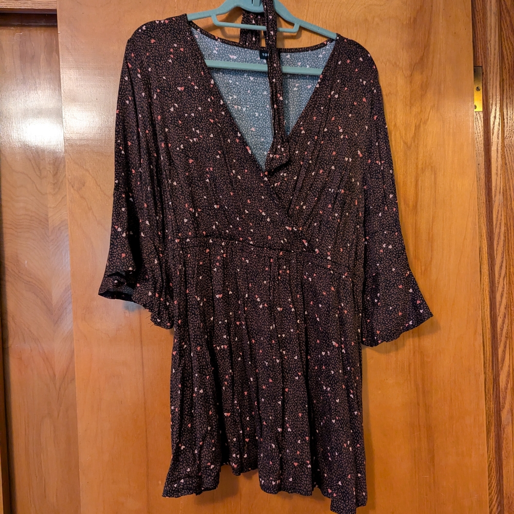 Torrid Black and Pink Patterned Dress